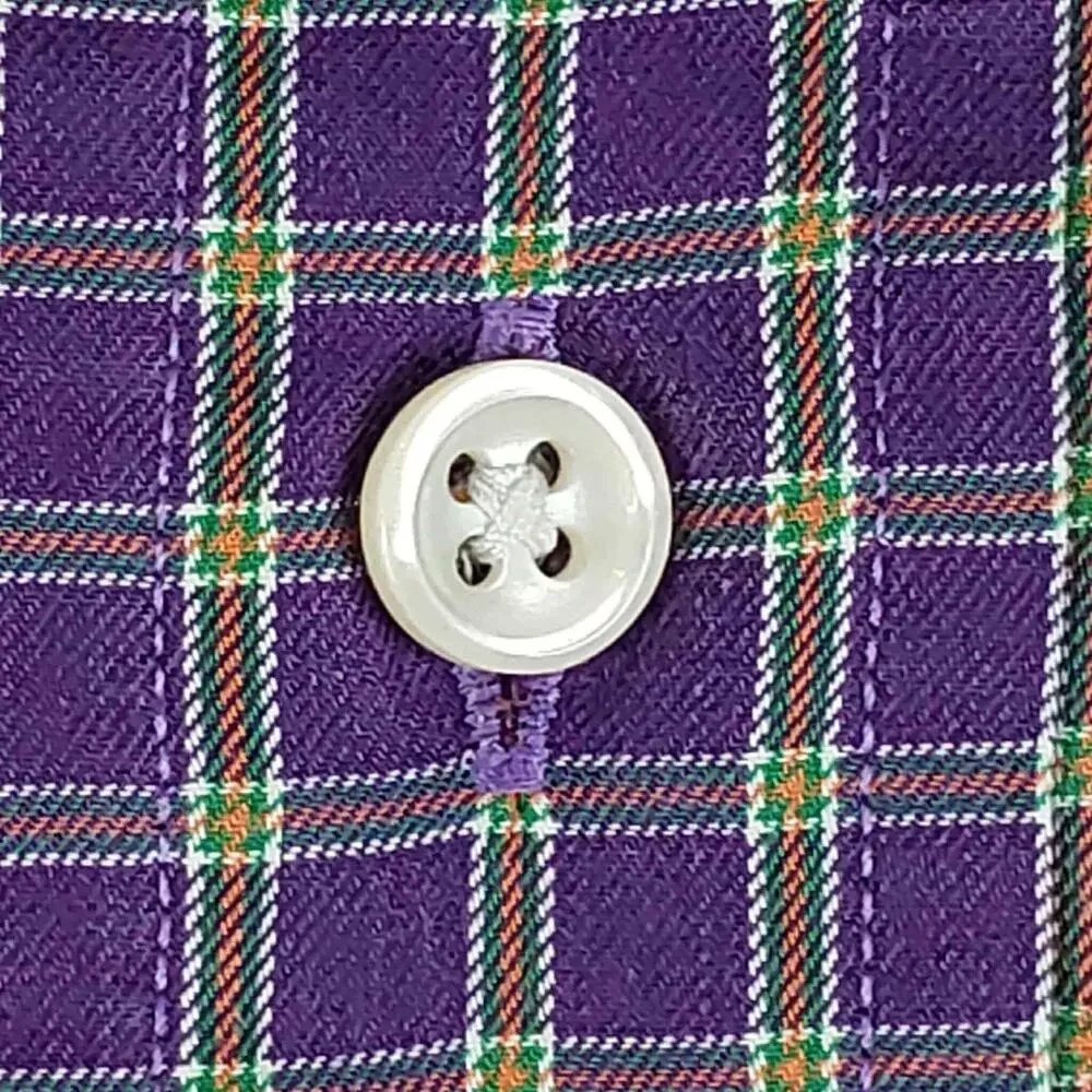 Polo Ralph Lauren Shirt Oxford Button Down Purple Plaid LS Size Large L